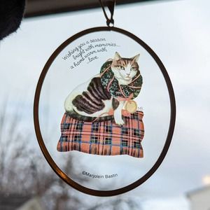 GLASS CAT CHRISTMAS Ornament SUN/LIGHT CATCHER- MARJOLEIN BASTIN